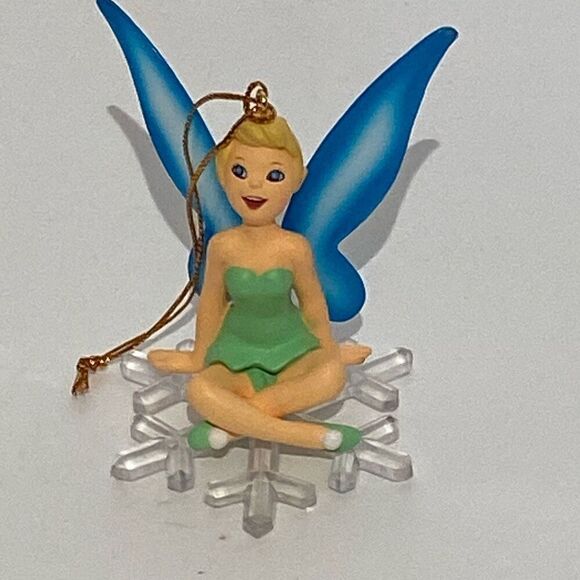 Disney Tinker Bell In Snowflake Christmas Tree Collectible Hanging Ornament - Picture 1 of 8